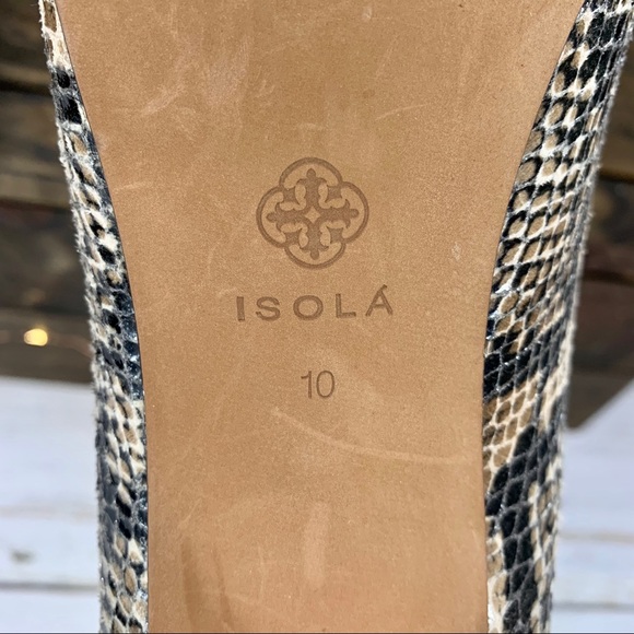 ISOLÁ Cagney Sand Snakeskin Print Platform Heels - Picture 8 of 14